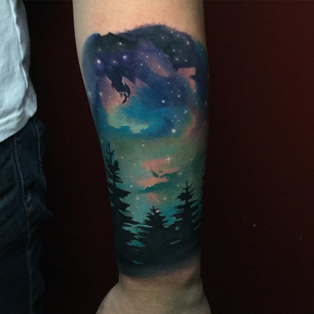 night sky tattoo